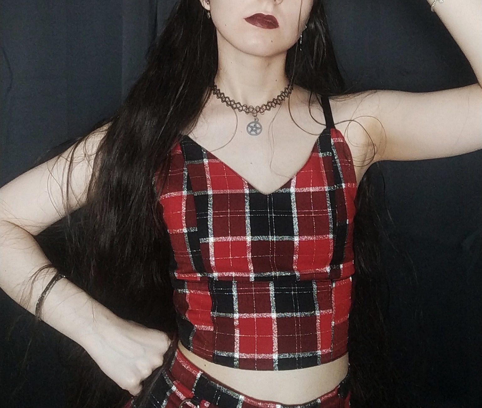 Bralette "ATENA" in tartan - MartyDarkSartoria