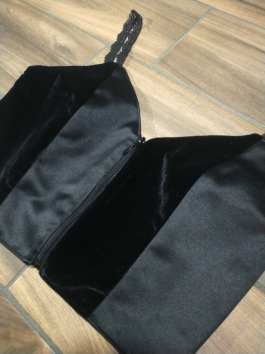 Crop top velluto e raso - MartyDarkSartoria