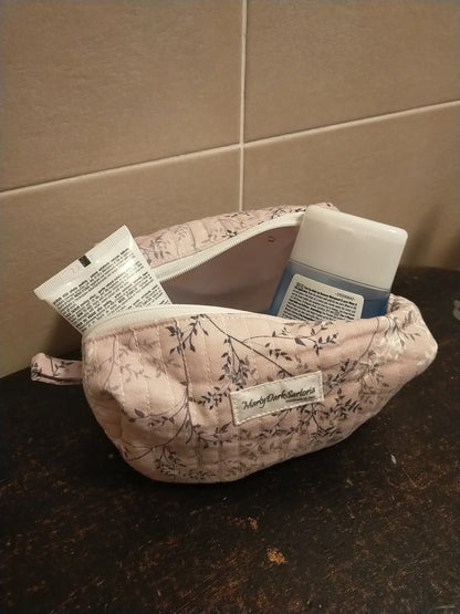 Pochette fantasia foglie sfondo rosa